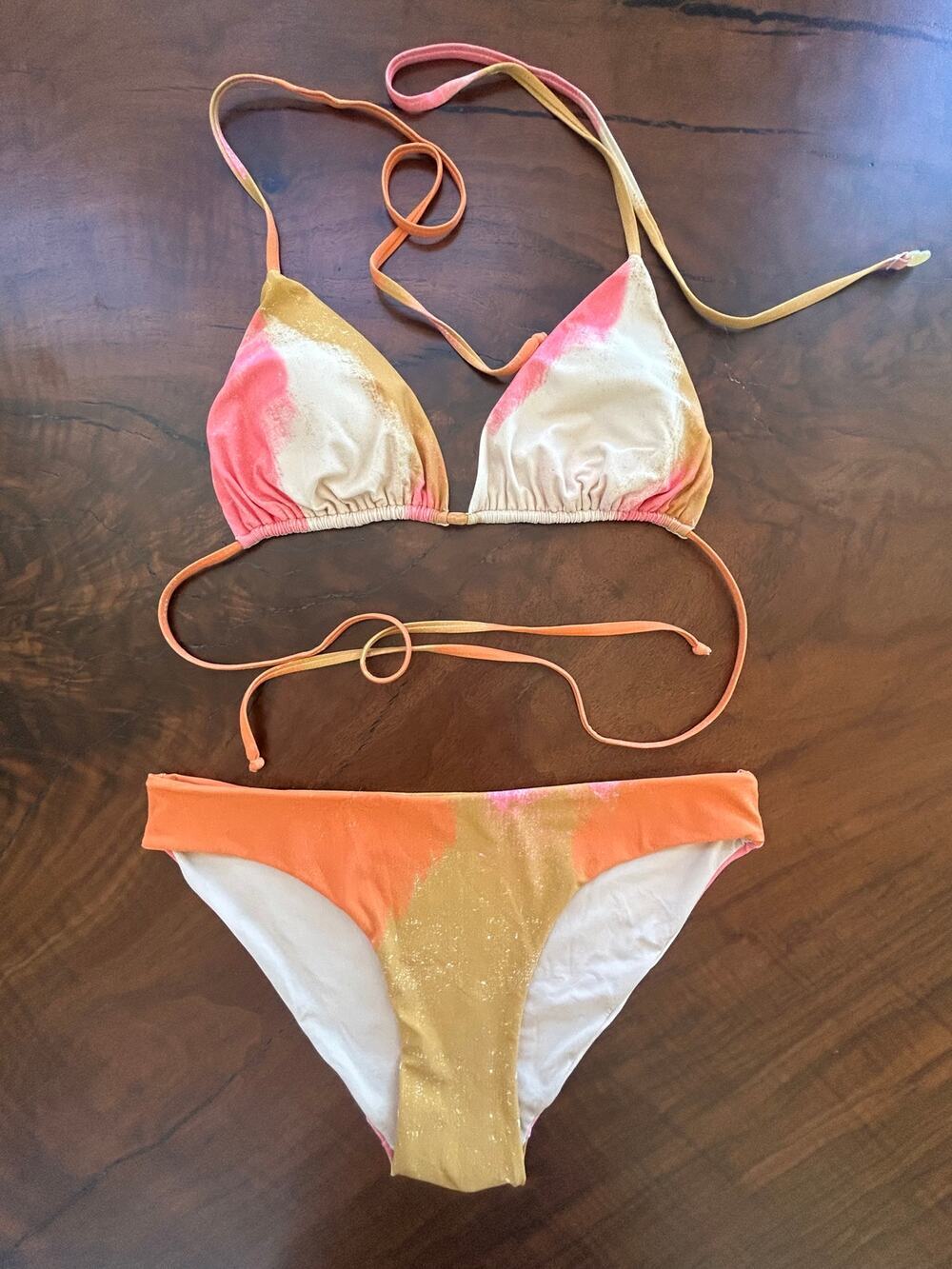 Anthropologie Malai Sun Heatwave Bikini Set XS S Cheeky Colombian Swimwear